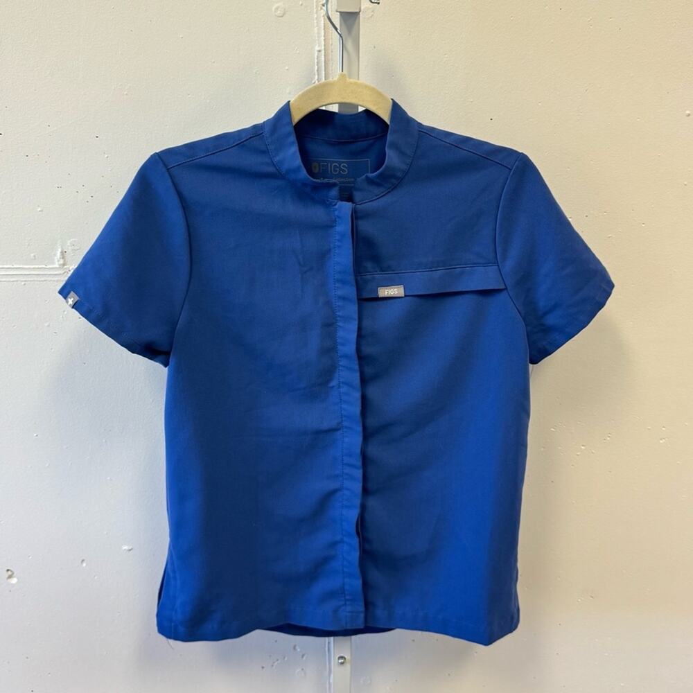 Figs Women's Button Front Celemu Scrub Uniform Top Blue XS W20SW1039